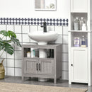 Mobile Sotto Lavabo Bagno 1 Ripiano 2 Ante 60x30x60 cm in Legno Grigio