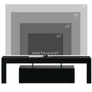 Mobile TV 160x35x45 cm Max 65” in MDF e Vetro Nero