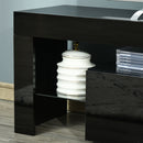 Mobile TV 160x35x45 cm Max 65” in MDF e Vetro Nero