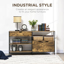 Mobiletto Basso 147x40x77 cm in Acciaio e Legno Marrone