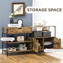 Mobiletto Basso 147x40x77 cm in Acciaio e Legno Marrone