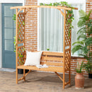 Panchina 2 Posti da Giardino 160x50x198 cm in Legno di Abete Marrone