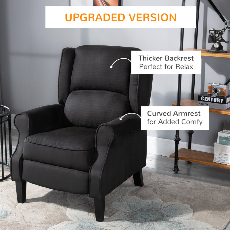 Poltrona Relax Massaggiante 78x83x101 cm in Tessuto Effetto Pelle Scamosciata Nero