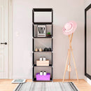 Libreria Scaffale 5 Ripiani Componibile 50x30x180 cm in Tessuto TNT Nero