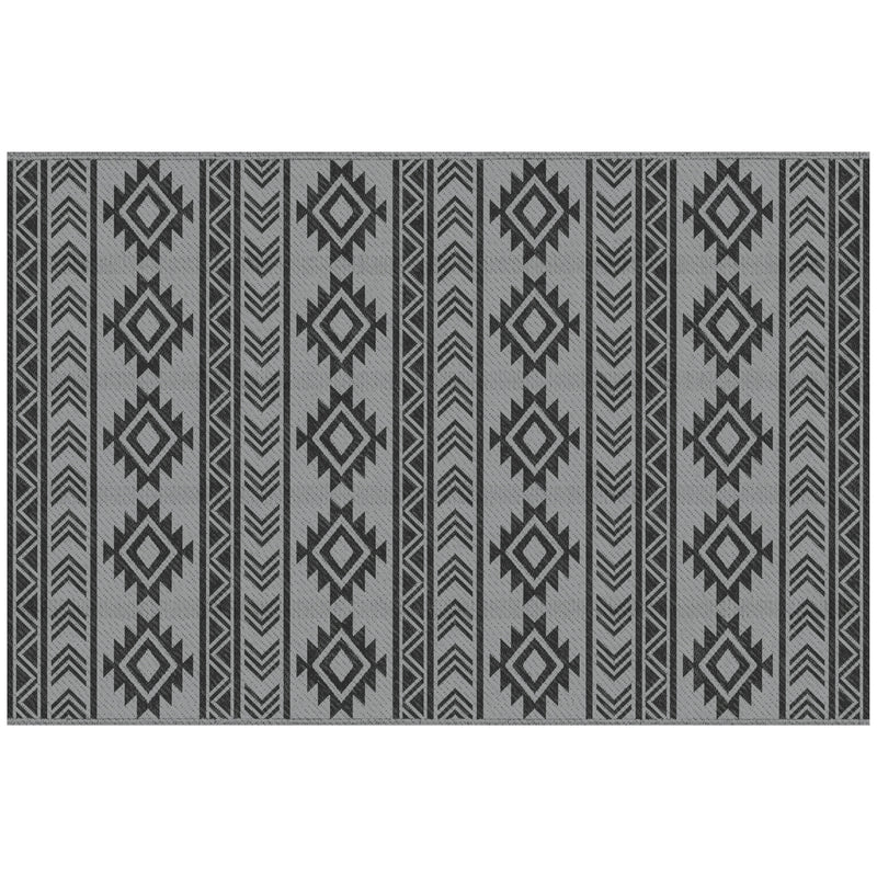 Tappeto Moderno 182x274 cm in Polipropilene Nero e Grigio