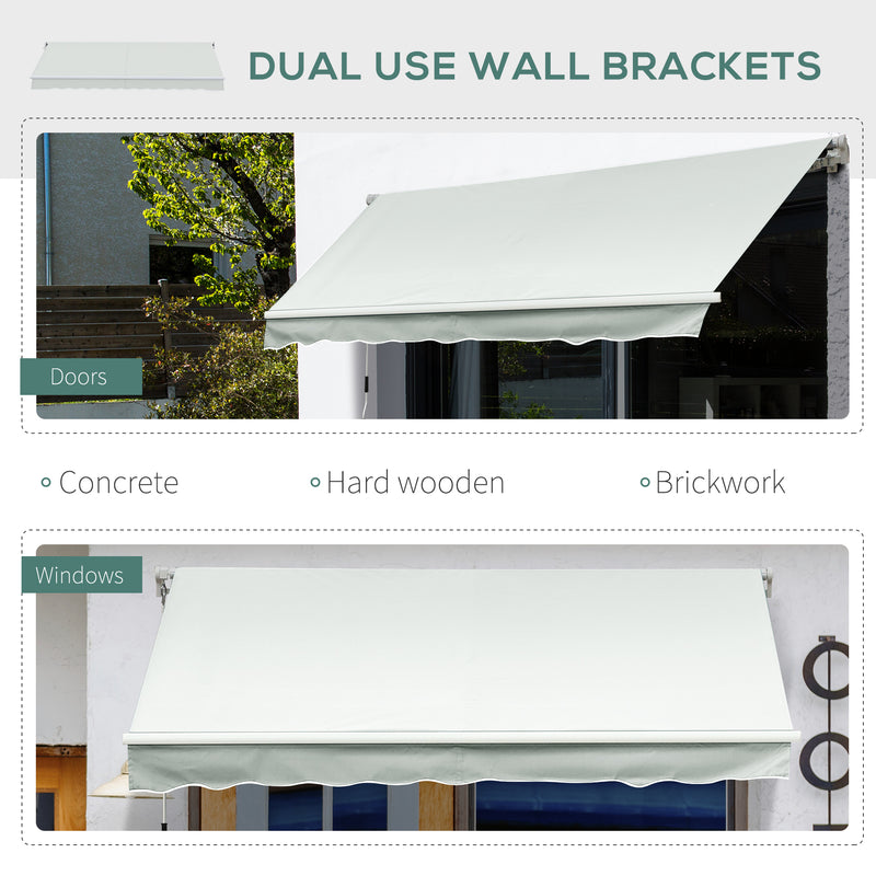 Tenda da Sole Avvolgibile a Parete 200x250 cm in Alluminio e Poliestere Crema