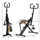 Total Crunch Fitness Pieghevole 90x63x124-136 cm con Monitor LCD in Acciaio e PU Nero