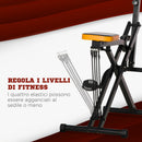 Total Crunch Fitness Pieghevole 90x63x124-136 cm con Monitor LCD in Acciaio e PU Nero