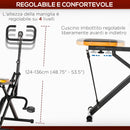 Total Crunch Fitness Pieghevole 90x63x124-136 cm con Monitor LCD in Acciaio e PU Nero