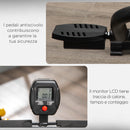 Total Crunch Fitness Pieghevole 90x63x124-136 cm con Monitor LCD in Acciaio e PU Nero