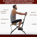 Total Crunch Fitness Pieghevole 90x63x124-136 cm con Monitor LCD in Acciaio e PU Nero