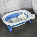 Vaschetta Bagnetto per Bambini Pieghevole 81,5x50,5x23,5 cm con Cuscino Blu