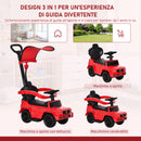 Macchina Cavalcabile a Spinta per Bambini 85,5x40,5x95 cm con Licenza Mercedes Benz G350 Tettuccio e Maniglia in PP Rosso  