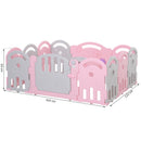 Box Recinto Attività per Bambini 162x122x63 cm  Grigio e Rosa