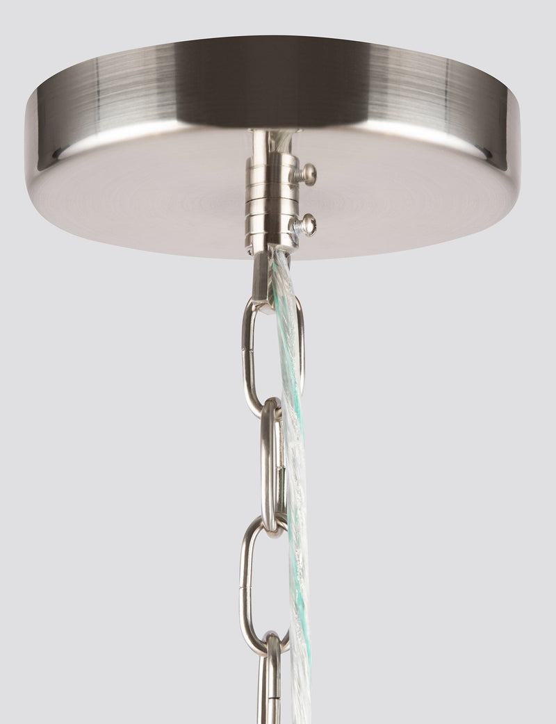 Lampadario Neoclassic in Metallo e Vetro Alicante Nickel