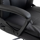 Sedia da Ufficio Girevole 61x 61x93-108 cm Schienale Alto con Braccioli in Finta Pelle Nero      