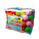 Sacca 100 Palline Ø 8 cm in Plastica Morbida Multicolore