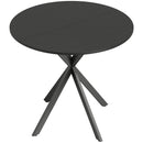 Tavolo da Pranzo Rotondo Stile Industriale Ø80x75 cm con Piano in Truciolare e Gambe a Croce in Acciaio Nero      
