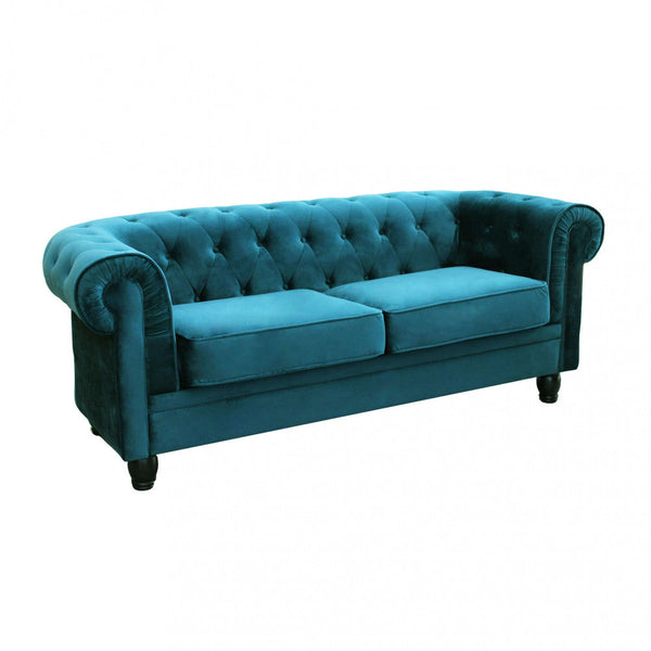 online Divano 3  Posti Chesterfield 197x74x82 h cm in Velluto Blu