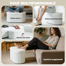 Pouf Contenitore Pieghevole 76x38x35 cm con Vano da 72L e Rivestimento in Velluto Crema      