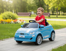 Macchina Elettrica per Bambini Licenza Fiat 500 12V con Telecomando Azzurro