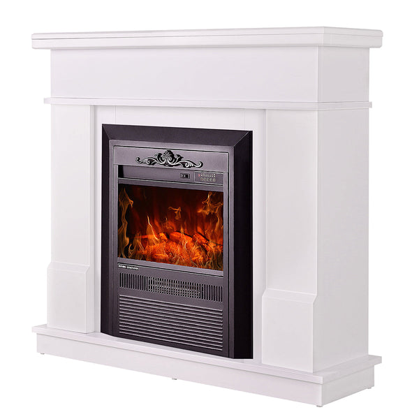 prezzo Camino Elettrico da Pavimento 100x103,4x30 cm Effetto Fiamma 2000W Rodos & Cristina Bianco