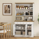 Mobile Cucina Multiuso Dispensa 101x39x180,5 cm in MDF Bianco e Legno  
