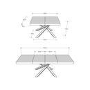 Tavolo Allungabile 140-244x90x77 cm Volantis Premium Tortora Telaio Antracite 