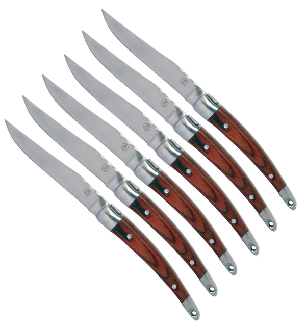 prezzo Set 6 Coltelli da Bistecca Lama Liscia Manico in Legno
