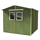 Casetta Box Capanno in Legno Verde per Attrezzi con 2 Porte e Finestre 238X305X214Cm