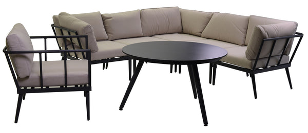 acquista Set Salotto da Giardino in Allumiino Chicago Nero