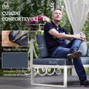 Set Salotto da Giardino Angolare Poltrona Reclinabile 2 Divanetti con Cuscini e Tavolino Grigio   