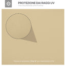 Tetto di Ricambio per Gazebo da Giardino a 2 Livelli 400x300 cm in Poliestere Anti UV Crema  