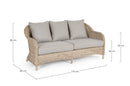 Divano 3 Posti 175x82x83h cm con Cuscini Aditya New