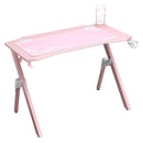 Scrivania da Gaming 110x59x75 cm in MDF e Metallo Rosa