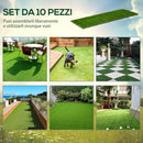 Pavimentazione da Esterno Incastrabile 10pz 30x30 cm Prato Sintetico 2 