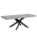 Tavolo Allungabile 200-304x90x77 cm Volantis Premium Cemento Telaio Antracite 