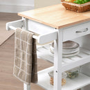 Carrello da Cucina 92x40x84 cm 1 Cassetto 1 Armadietto 3 Ripiani in MDF e Acciaio Bianco