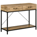 Consolle Fissa 100x35x76,5 cm in Metallo e Legno Marrone
