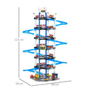 Garage Giocattolo per Bambini 64x59x113 cm 7 Livelli con Ascensore Multicolore