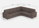Divano Angolare 6 Posti 286x246x85 cm Marrak in Tessuto Talpa