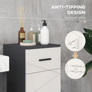 Mobiletto Bagno 1 Cassetto 1 Anta 30x30x82 cm in Truciolato Grigio