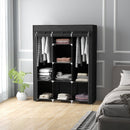 Armadio Guardaroba Salvaspazio 8 Ripiani 125x43x162,5 cm in Tessuto Nero      