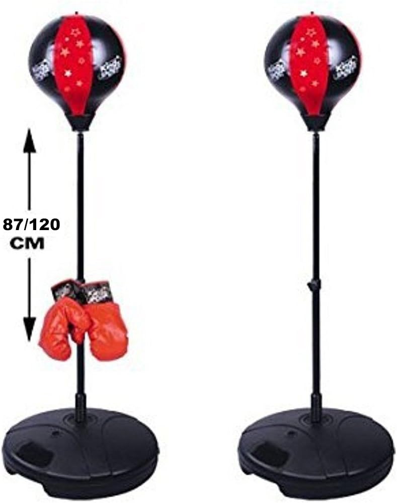 Set Boxe Con Guantoni E Pompa Per Bambini 3-10 Anni Set Da Boxe Per Bambini Con Sacco Regolabile E Guantoni - Sacco Da Pugilato Con Base Ad Acqua/Sabbia, Altezza 70-105 Cm Sacco