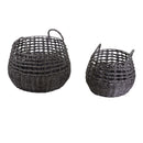 Set 2 Ceste in metallo grigio tondo 