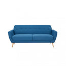 Divano 3 Posti Burton 193x79x86 h cm in Tessuto Blu