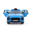 Macchina Elettrica Suv per Bambini 12V con Licenza Porsche Macan Azzurra