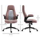 Sedia da Ufficio 67x70x114-124 cm in Tessuto in Microfibra Rosso e Grigio Chiaro