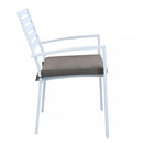 Poltrona Formentera con Cuscino 46x62x84 h cm in Alluminio Bianco