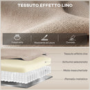 Poltrona Reclinabile Manuale Cuscino Spesso Braccioli Imbottiti e Poggiapiedi in Tessuto Beige      